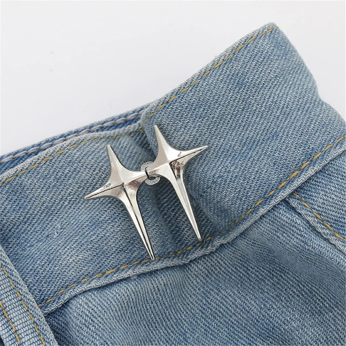 1 Pair Jeans Button Adjustable Clips for Pant Skirts Waist Tightener Buckle Snap Button Adjuster Pants Pin Retractable Button