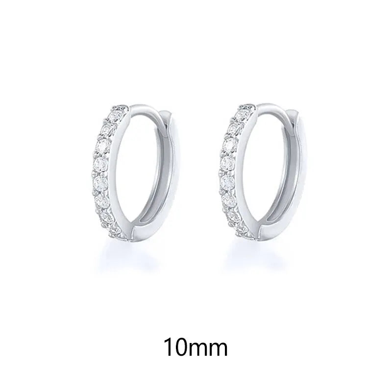 1 Pair Minimal Exquisite Hoop Crystal Zirconia Small Huggie Thin Cartilage Earring For Women Helix Tragus Piercing Jewelry