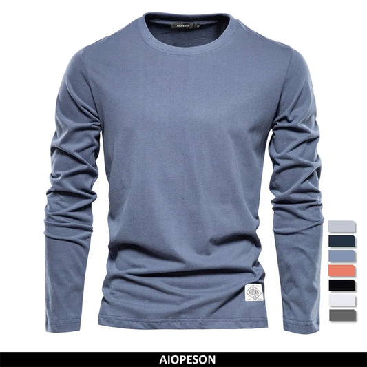 Cotton Long Sleeve T-Shirt for Men | High-Quality Casual Spring Tops