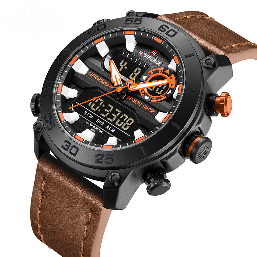 Men Digital Watch Military Style Sports Watches Dual Display Waterproof Electronic Quartz Wristwatch