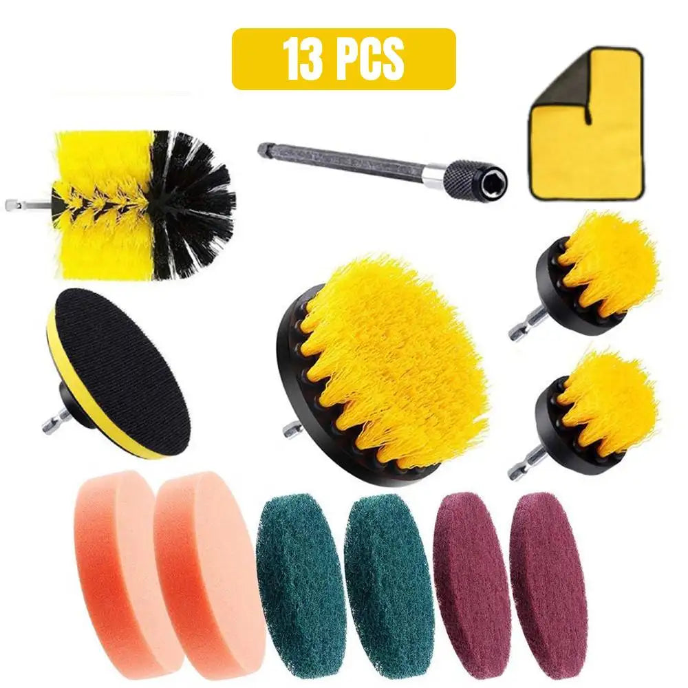 12/4 Pcs Electric Drill Brush Kit scrubber Cleaning Brush For Carpet Glass Car Kitchen Bathroom toilet Cleaning Tools household