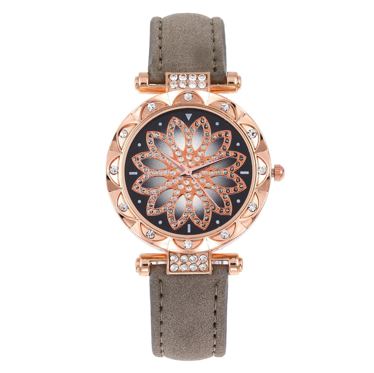 Fashion Women's Leather Strap Crystal Analogue Watch – Elegant, Stylish Timepiece