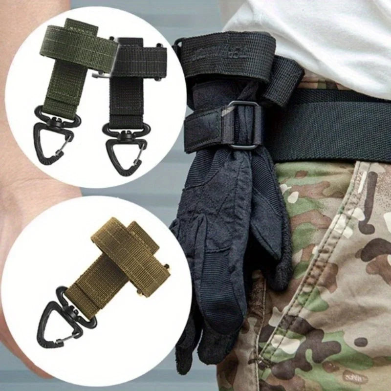 1pc Glove Hanging Buckle Rope Storage Buckle Military Fan Tactical Nylon Carabiner Multi-purpose Outdoor Glove Storage Tie