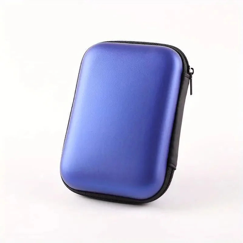 1pc Portable Waterproof Headphone Storage Bag, Data Cable Packing Cube, EVA Protective Case For Travel