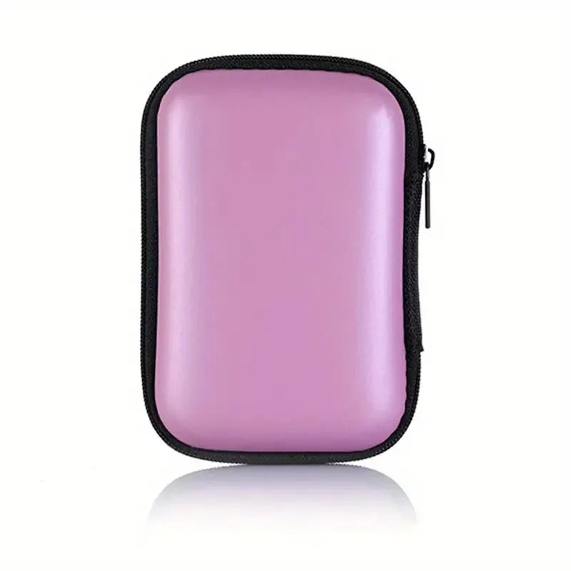 1pc Portable Waterproof Headphone Storage Bag, Data Cable Packing Cube, EVA Protective Case For Travel