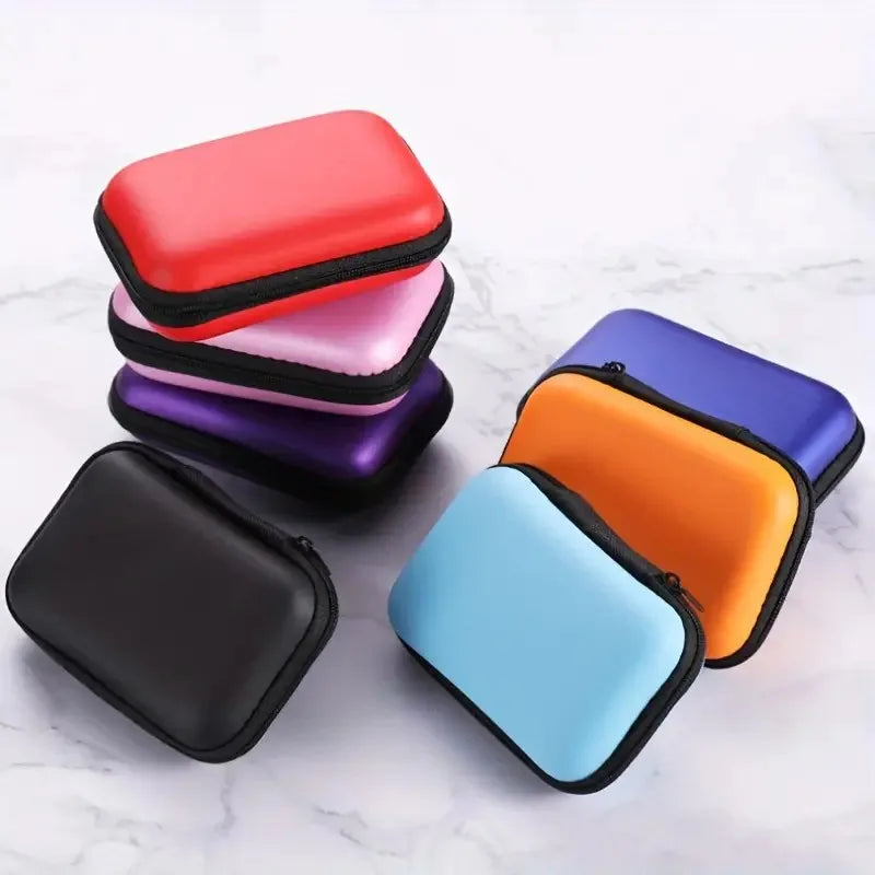 1pc Portable Waterproof Headphone Storage Bag, Data Cable Packing Cube, EVA Protective Case For Travel