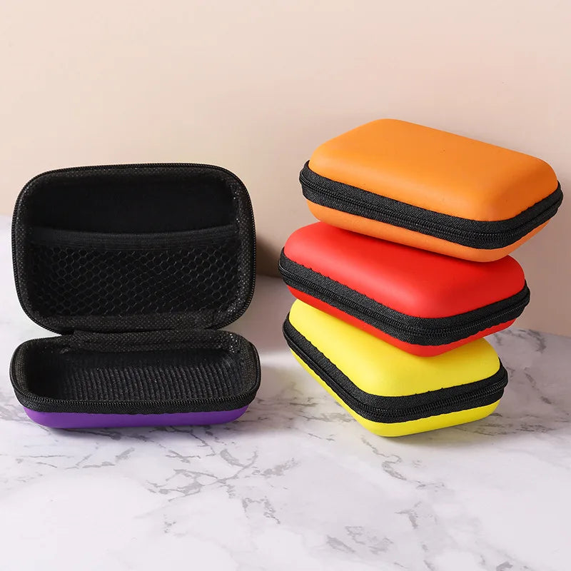 1pc Portable Waterproof Headphone Storage Bag, Data Cable Packing Cube, EVA Protective Case For Travel