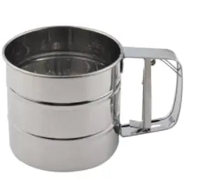 1pc Stainless Steel Flour Sifter For Baking, Powder Sugar Shaker With Hand Press Design, Fine Mesh Flour Sifter Sieve