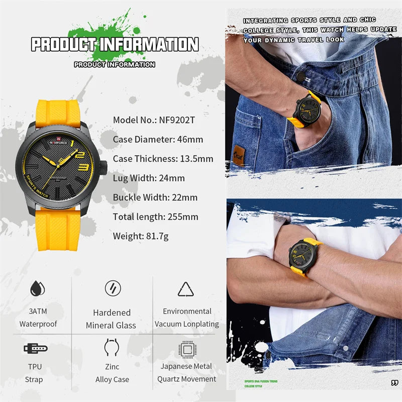 Silicone Strap Men's Watches Waterproof Sport Quartz Military Watch Men Watch