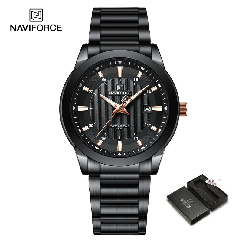 2023 NAVIFORCE New Fashion Men Luxury Watch Business Waterproof Male Stainless Steel Quartz Wristwatch Date Luminous Clock 2023