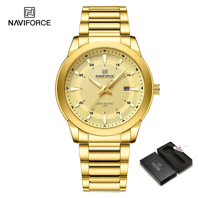 2023 NAVIFORCE New Fashion Men Luxury Watch Business Waterproof Male Stainless Steel Quartz Wristwatch Date Luminous Clock 2023