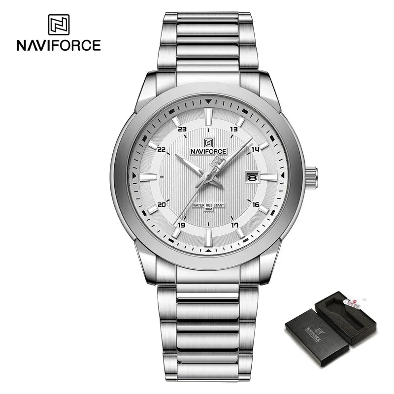 2023 NAVIFORCE New Fashion Men Luxury Watch Business Waterproof Male Stainless Steel Quartz Wristwatch Date Luminous Clock 2023