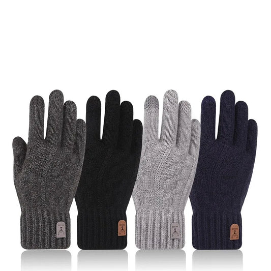 Men’s Warm Winter Gloves | Touch Screen Fleece & Wool Knitted