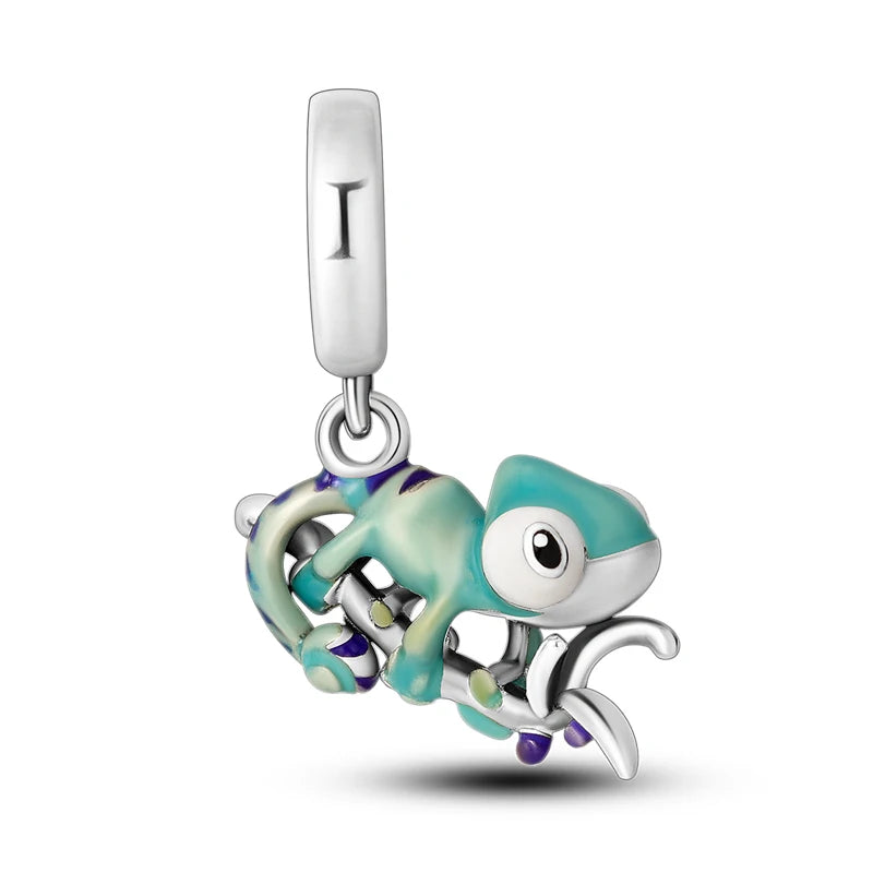 Silver Aircraft Travel Chameleon Charms Beads