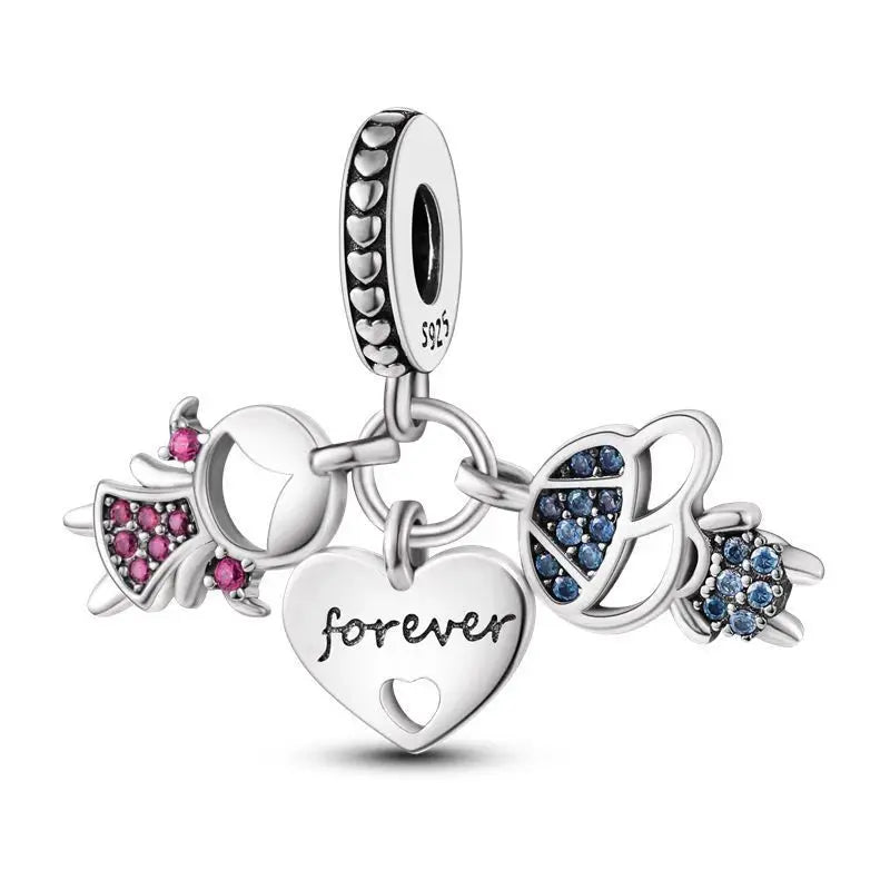 Charms Beads Silver Plated Cat Firefly Butterfly Friendship Dangle Fit Original  Bracelet