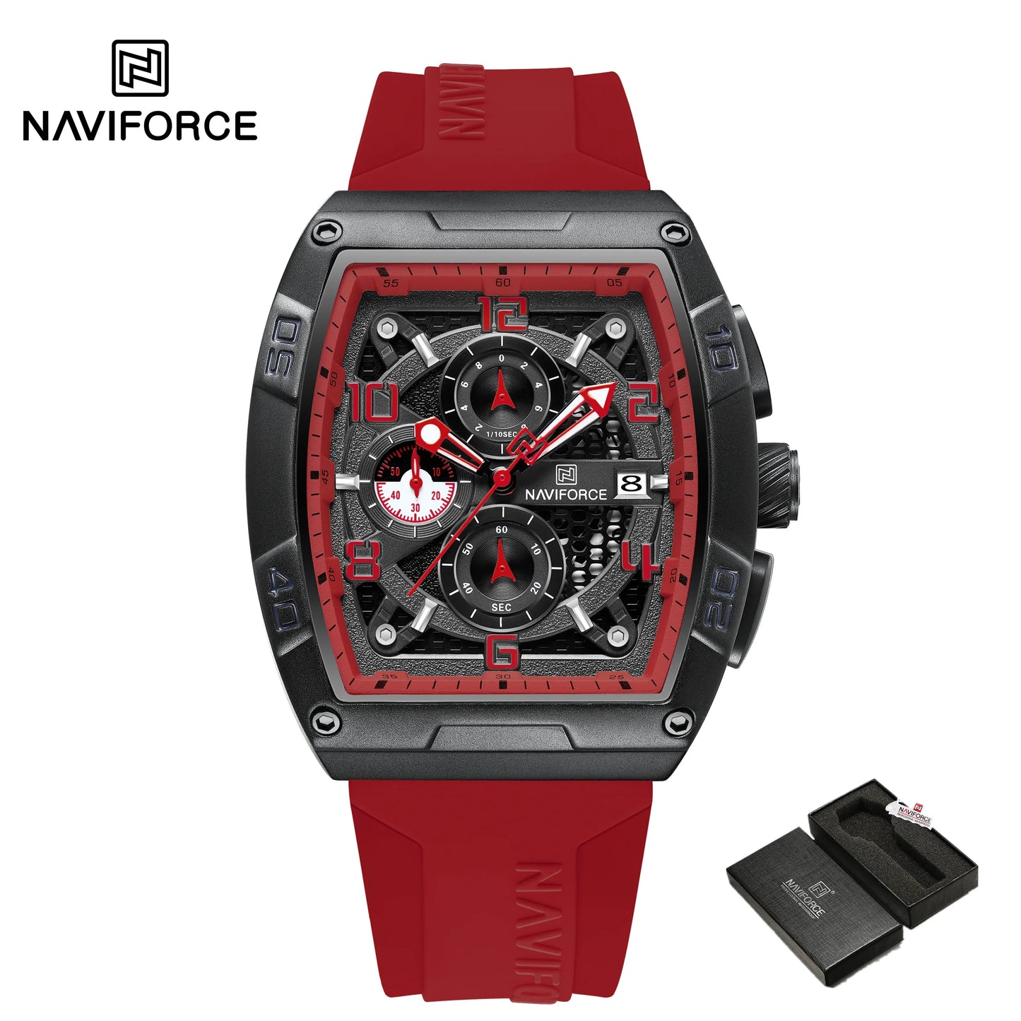 Men Military Quartz Calendar Watches MenHigh-end Fashion Larger Dial Design Wrist Watches Silicone Strap Watch