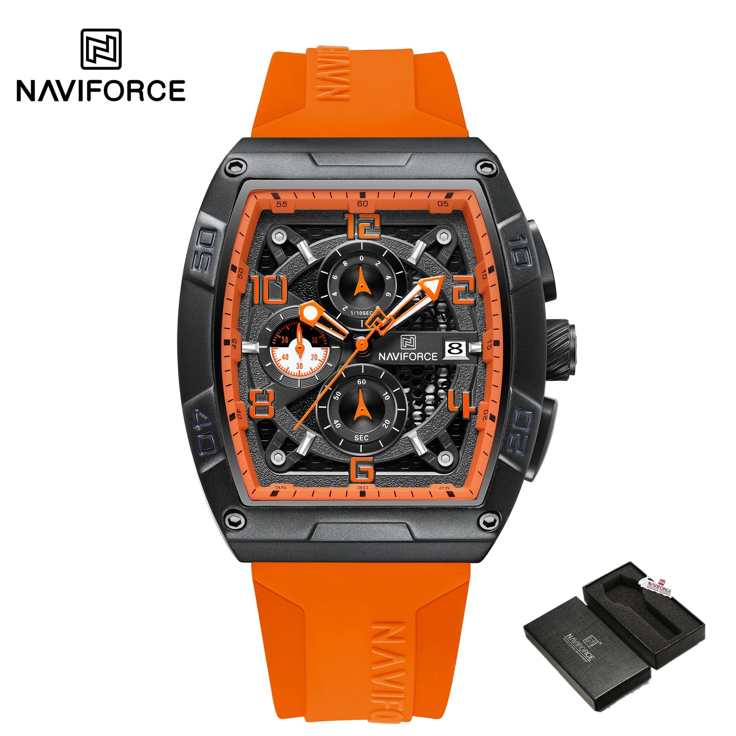 Men Military Quartz Calendar Watches MenHigh-end Fashion Larger Dial Design Wrist Watches Silicone Strap Watch