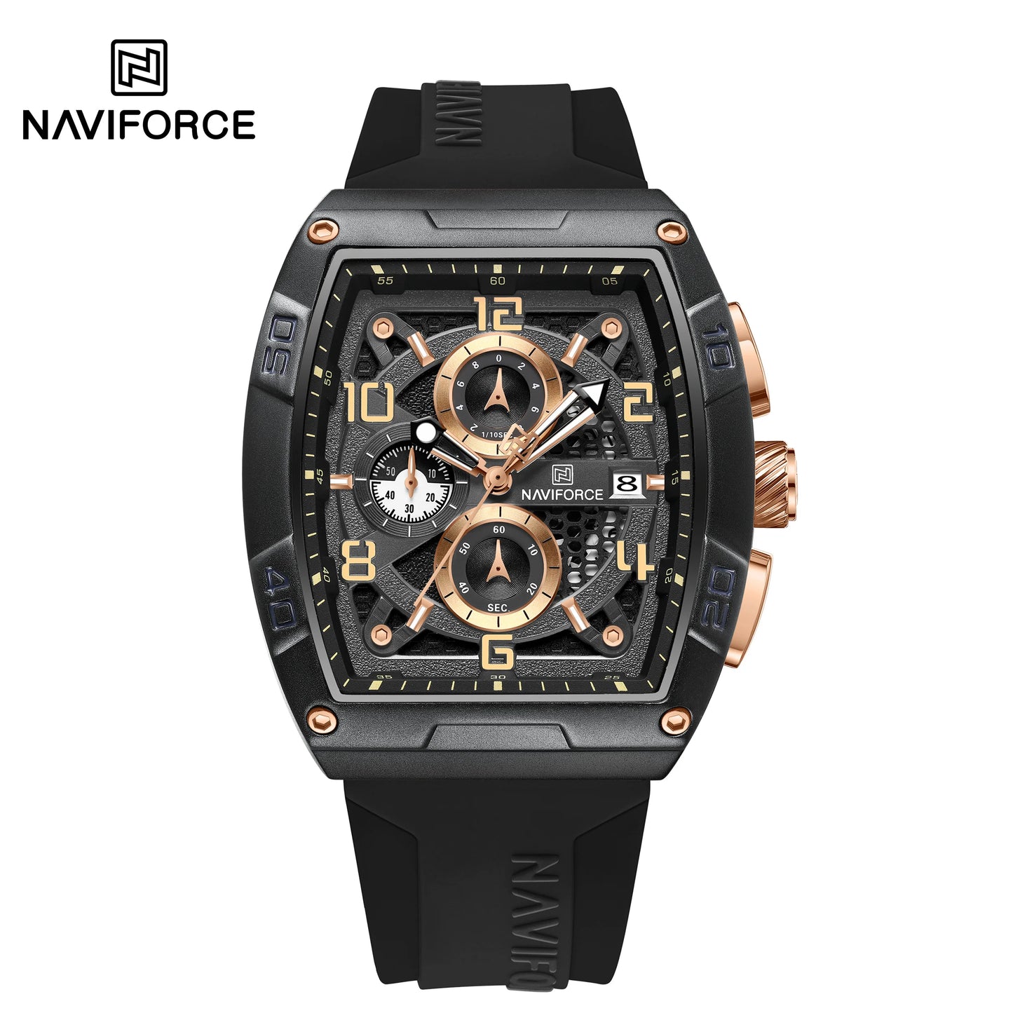 Men Military Quartz Calendar Watches MenHigh-end Fashion Larger Dial Design Wrist Watches Silicone Strap Watch