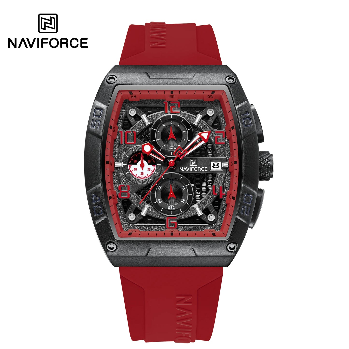 Men Military Quartz Calendar Watches MenHigh-end Fashion Larger Dial Design Wrist Watches Silicone Strap Watch