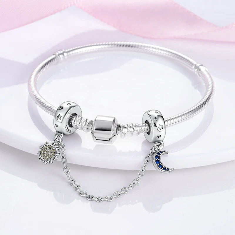 Silver Plated Daisy Safety Chain Bead Suitable For Ladies