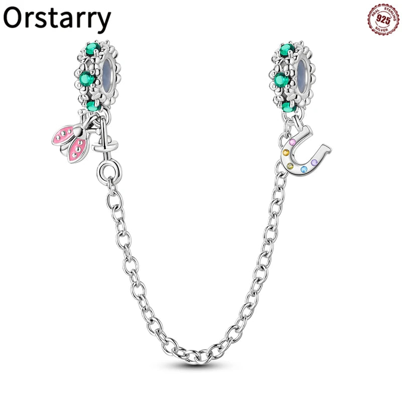 Silver Plated Daisy Safety Chain Bead Suitable For Ladies