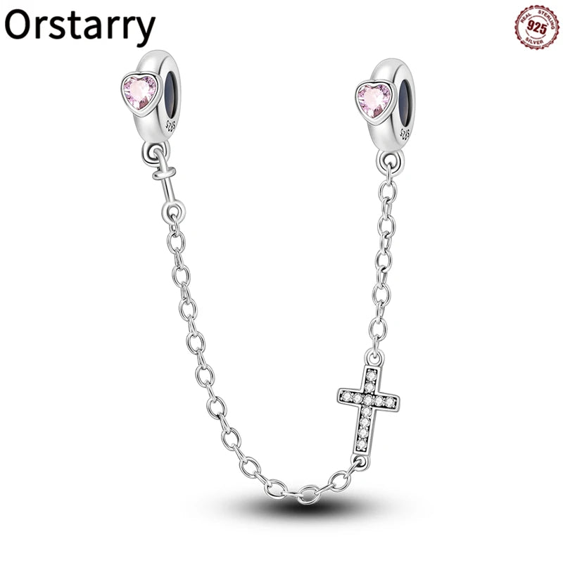 Silver Plated Daisy Safety Chain Bead Suitable For Ladies