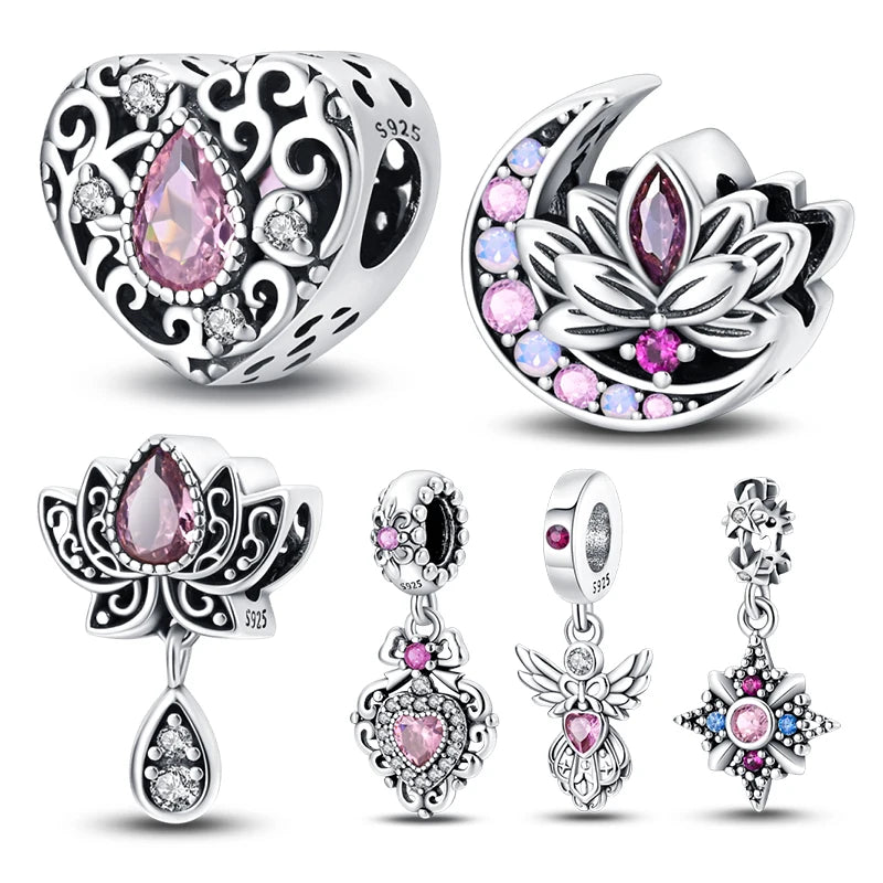 Retro Romantic Classic Guardian Lotus Charm Beads Fits Charm Bracelet