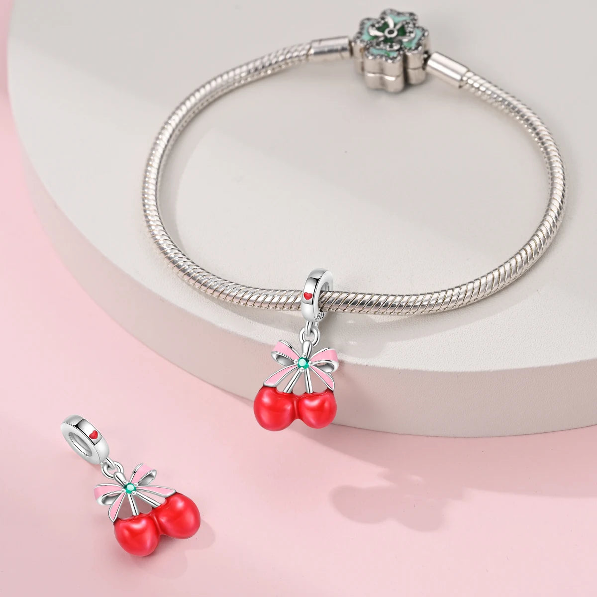 Silver Afternoon Tea Series Fruit Snacks Charm Beads Fits Bracelets