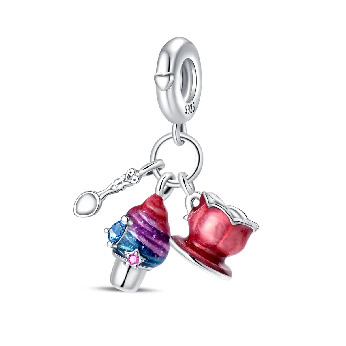 Silver Afternoon Tea Series Fruit Snacks Charm Beads Fits Bracelets