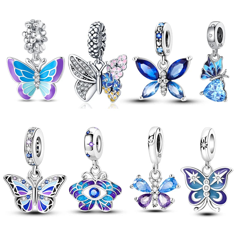 Silver Butterfly Pendant Fits Bracelets For Women Pendants