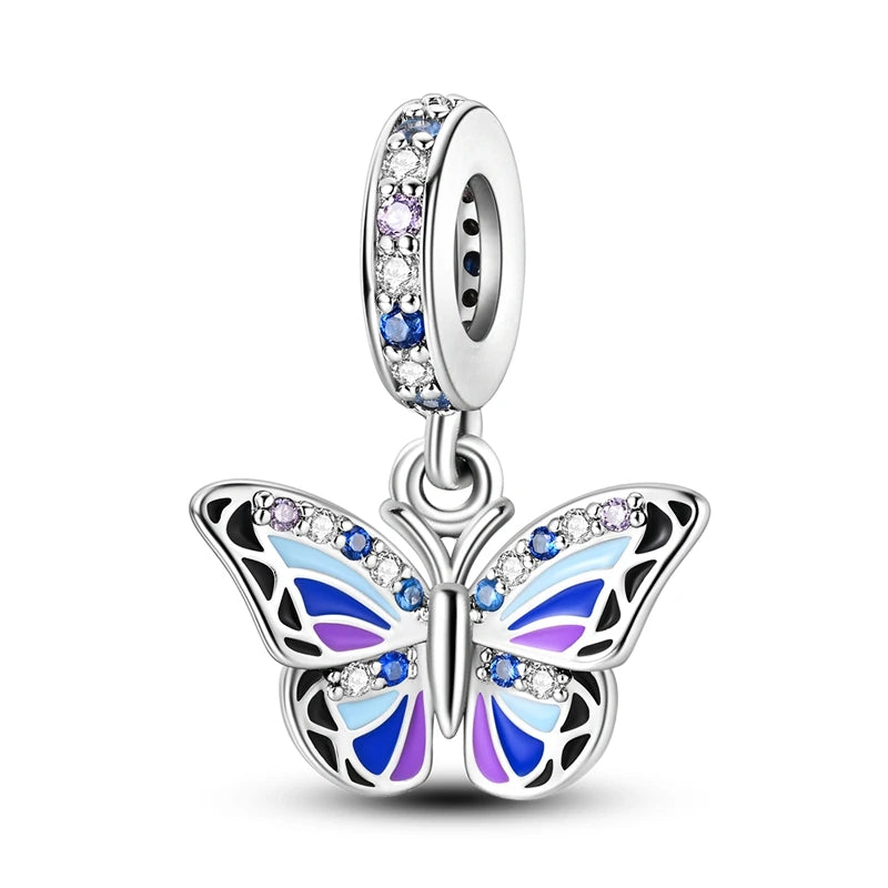 Silver Butterfly Pendant Fits Bracelets For Women Pendants