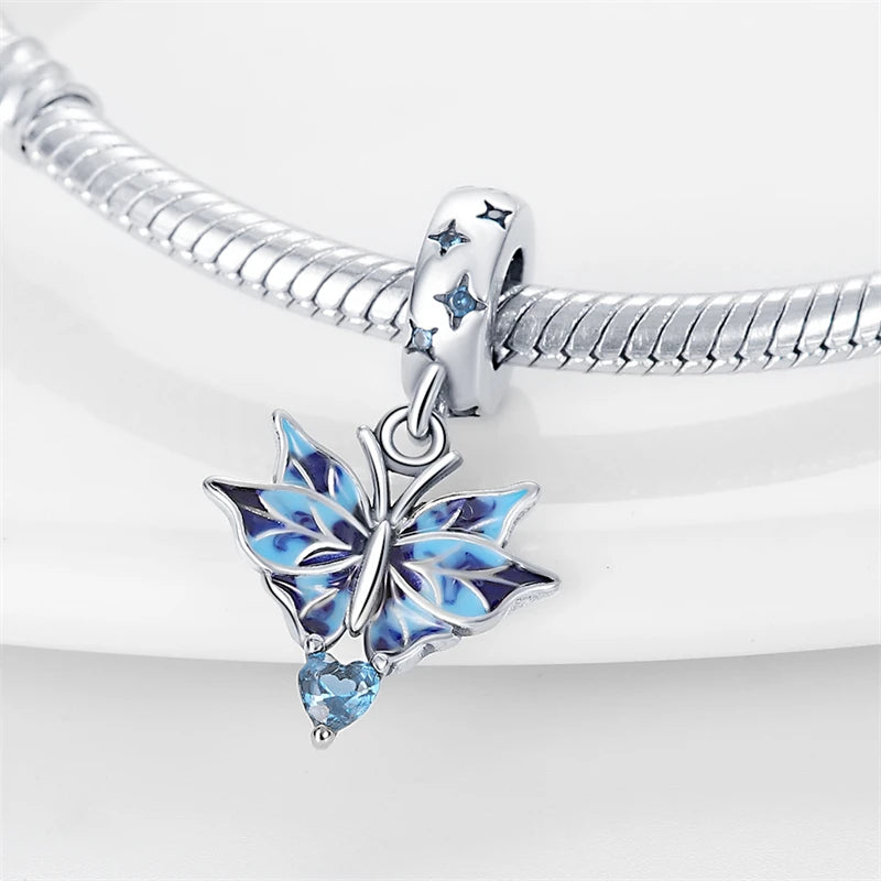 Silver Butterfly Pendant Fits Bracelets For Women Pendants