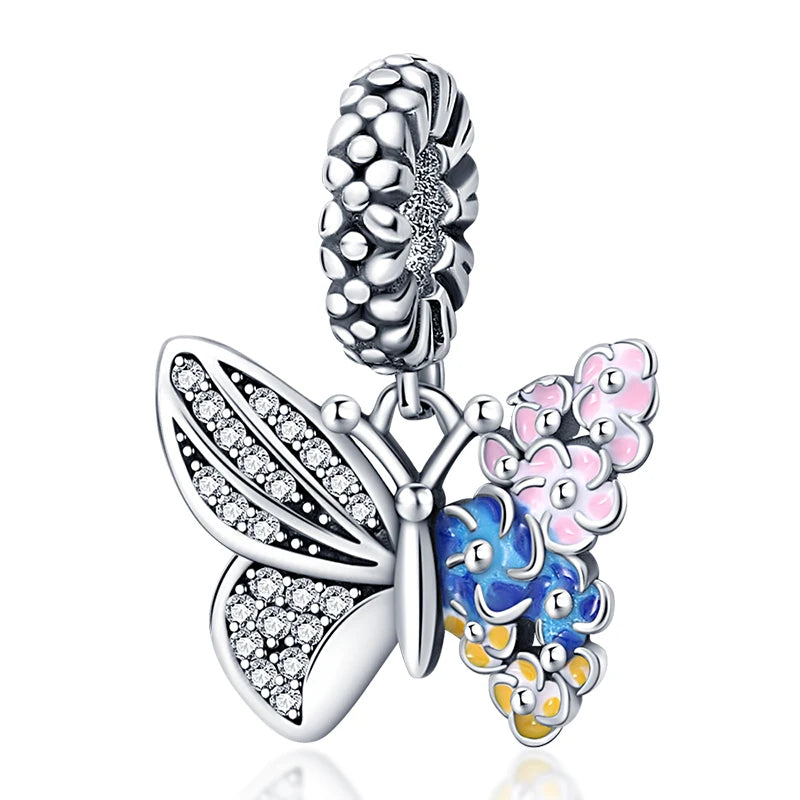 Silver Butterfly Pendant Fits Bracelets For Women Pendants