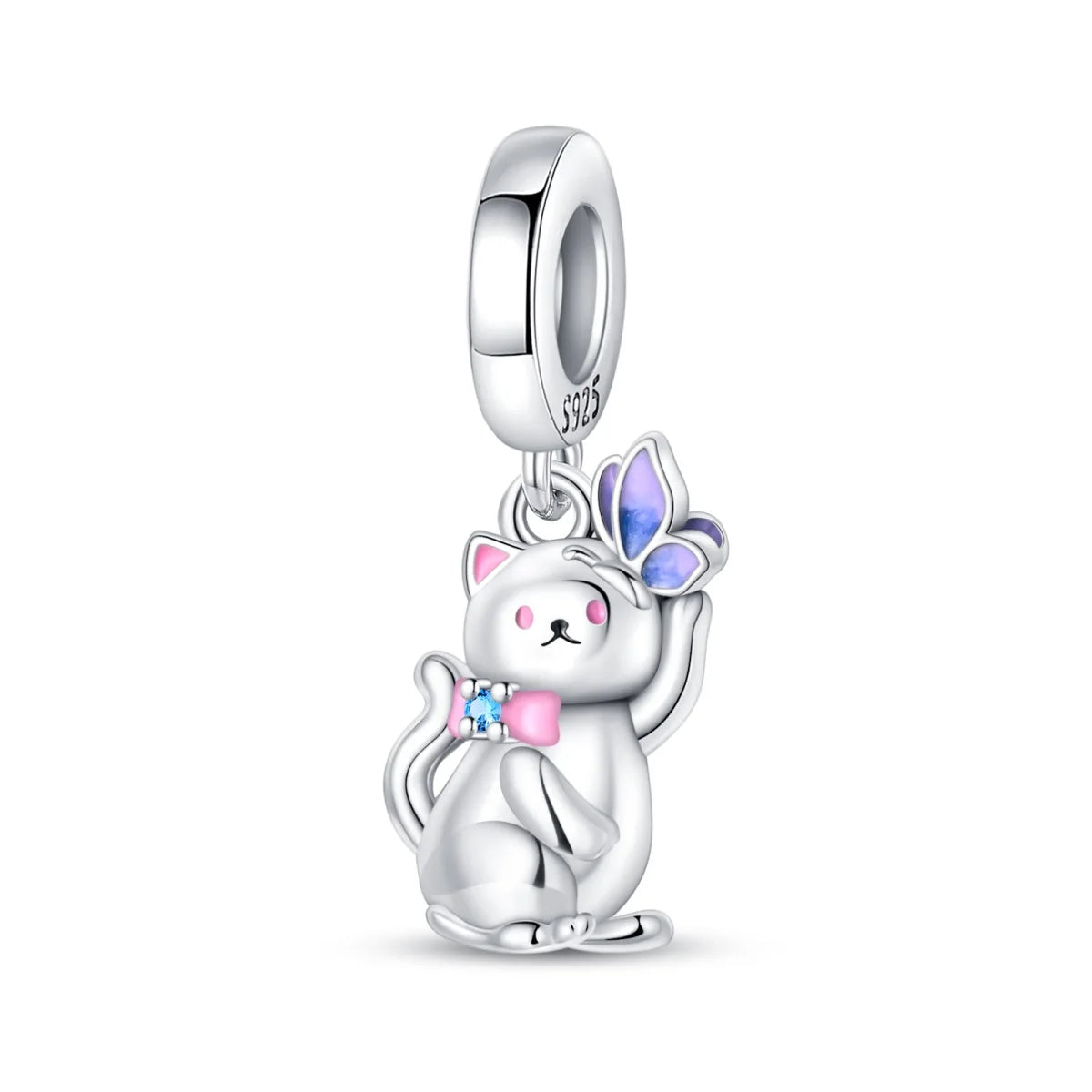 Silver Cute Animals Series Cat Lamb Charm Beads Fits Bracelets