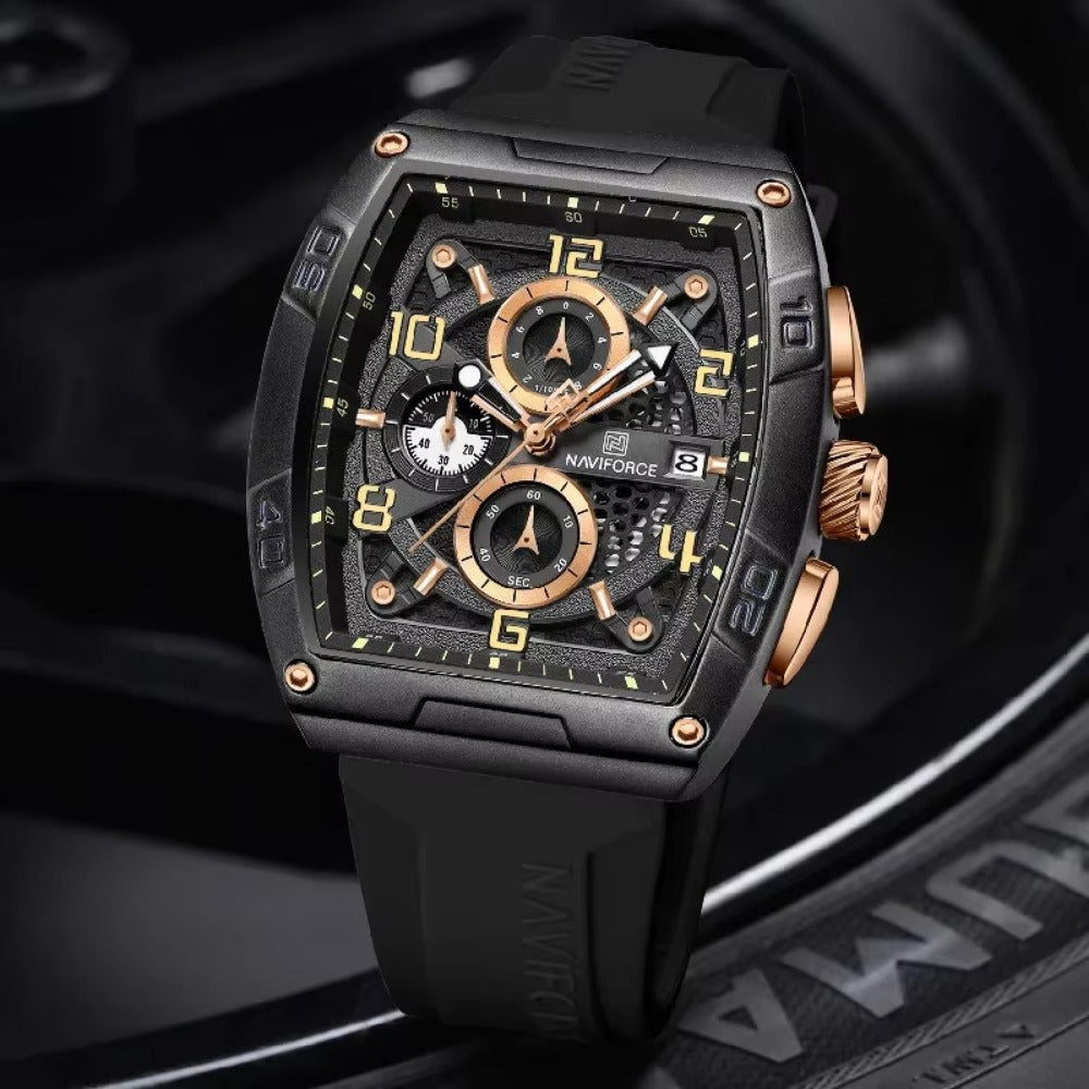 Men's Watch Fashion Silicone Band Quartz Wristwatch Waterproof Chronograph Luminous Watch