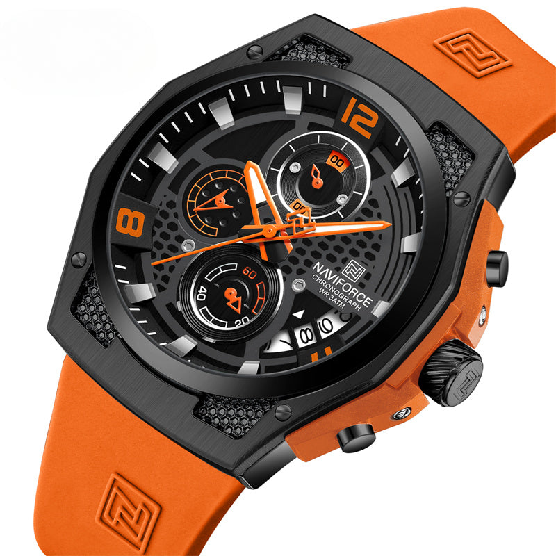 Fashion Watch For Men Calendar Quartz Sport Wristwatches Casual Silicone Strap Waterproof Original Watch