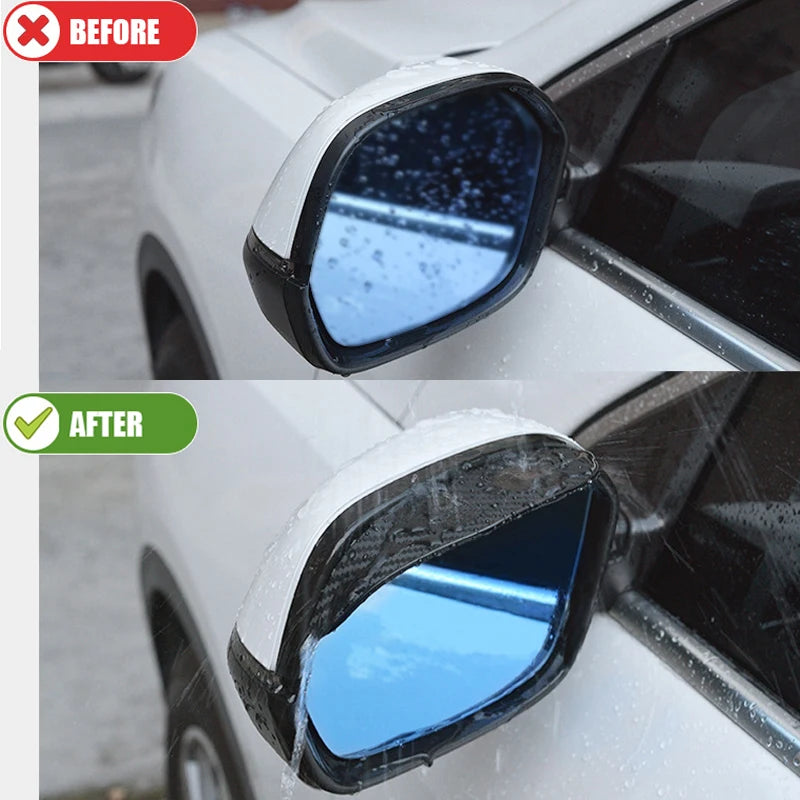 2PCS Car Rearview Mirror Sun Visor Rain Eyebrow Visor Carbon Fiber Car Rearview Side Snow Rain Cover Car Mirror Accessories