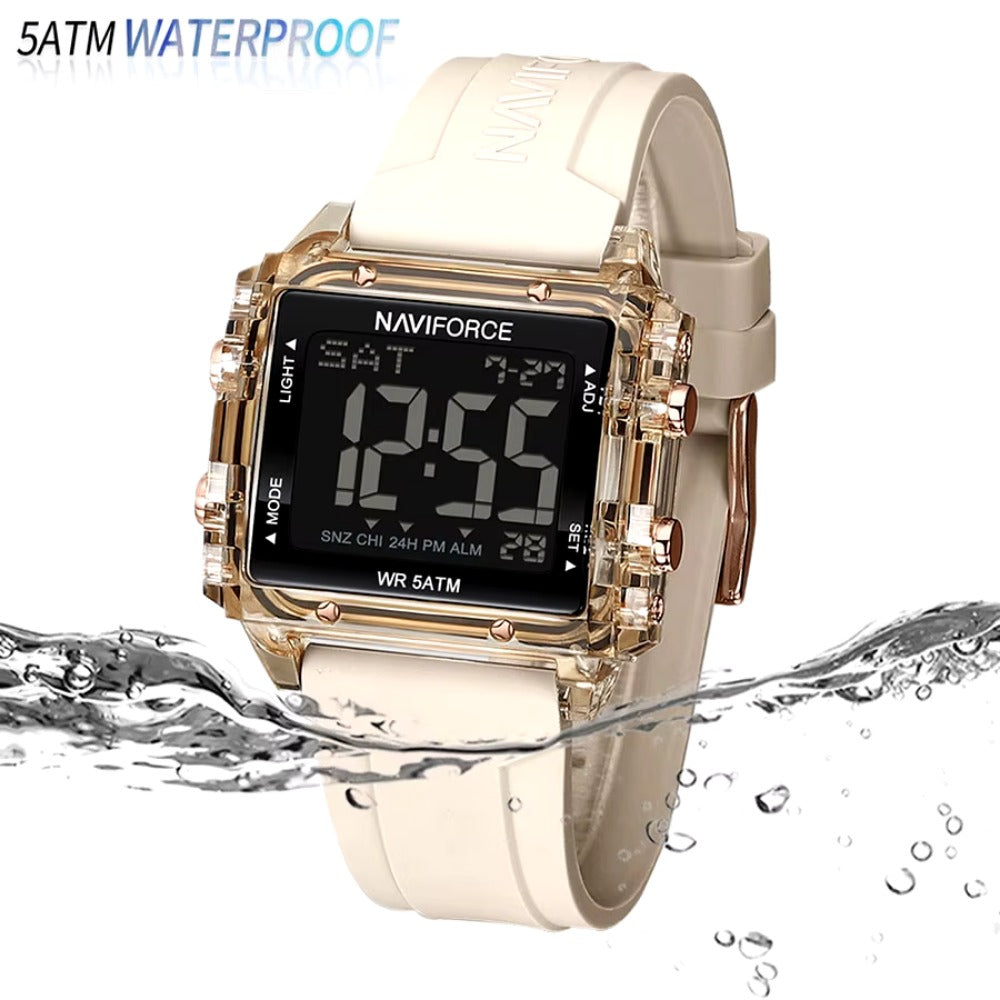 Women Watch Waterproof Square Wristwatches LED Digital Silicone Strap Sport Electronic Watch