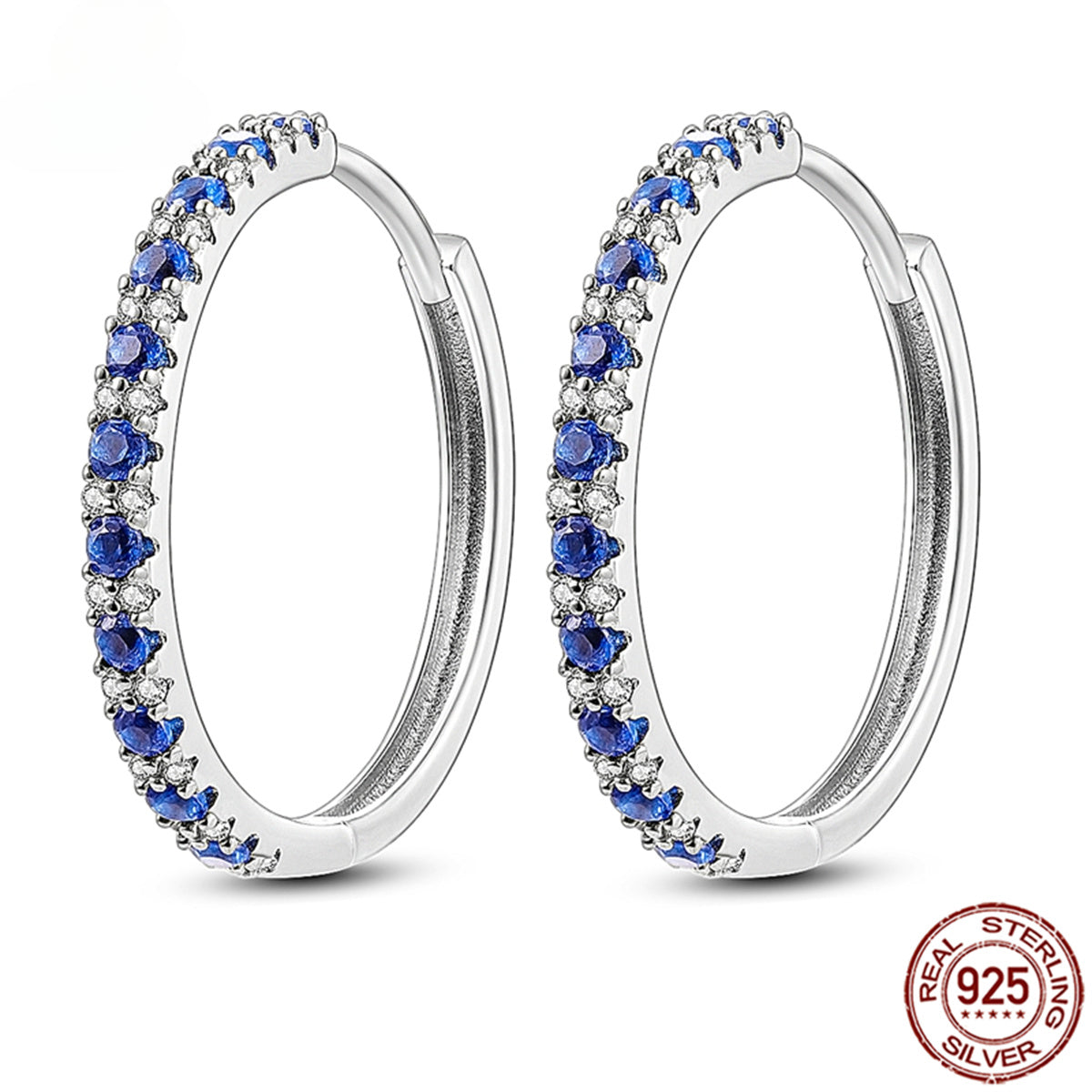 925 Pave CZ Heart Hoop Earrings Women Jewellery Fashion Gift Fine Shiny Accessories