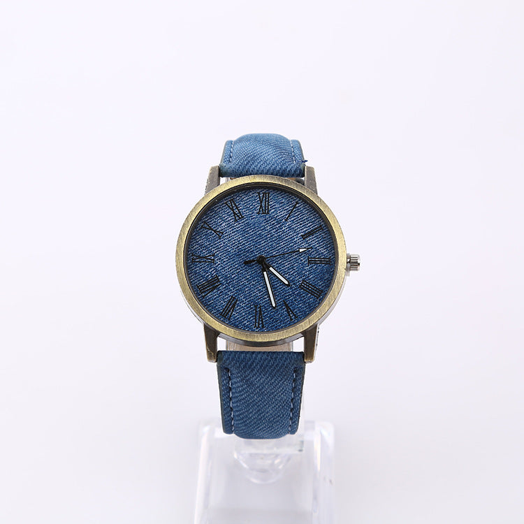 Unisex Denim Belt Quartz Watch – Fashionable Student Design, Stylish and Trendy