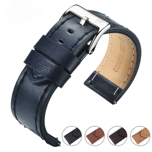 Genuine Leather Watch Band 23mm Brown Men Watchband Strap Watch Accessories Waterproof Belt With Buckle Quick Release