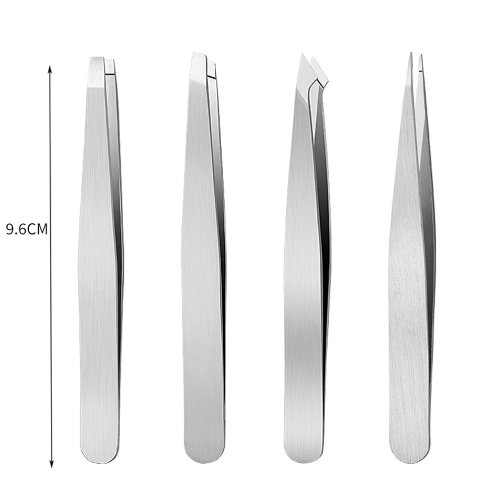 4PCSTweezers Suit-Professional Stainless Steel Eyebrow Tweezers-Very Precise Removal Of Facial Hair, Debris And Endogenous Hair