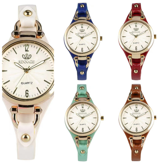 Women's Quartz Thin Leather Strap Watch – Fashionable, Simple, Small Dial Design