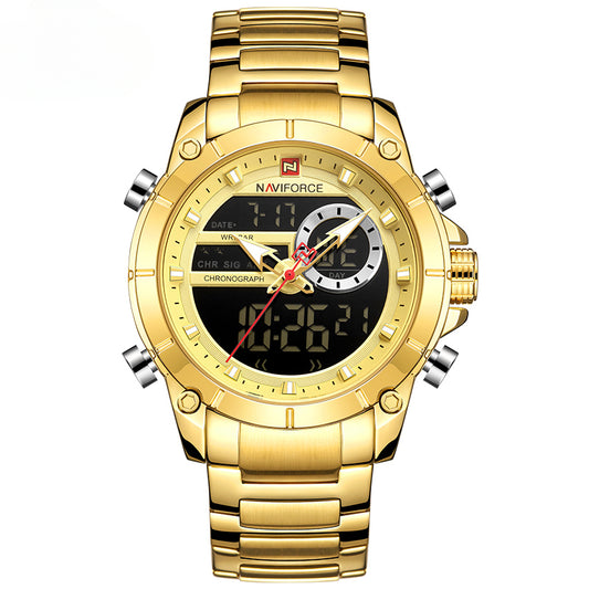 Watches for Men Big Dial Gold Men's Watch Stainless Steel Waterproof Sport Men watch