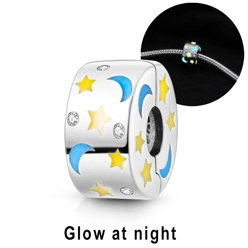 Silver Charm Chameleon Glowworm Light Bulb Firefly Star Moon Pendant Fit Original Charms Bracelets