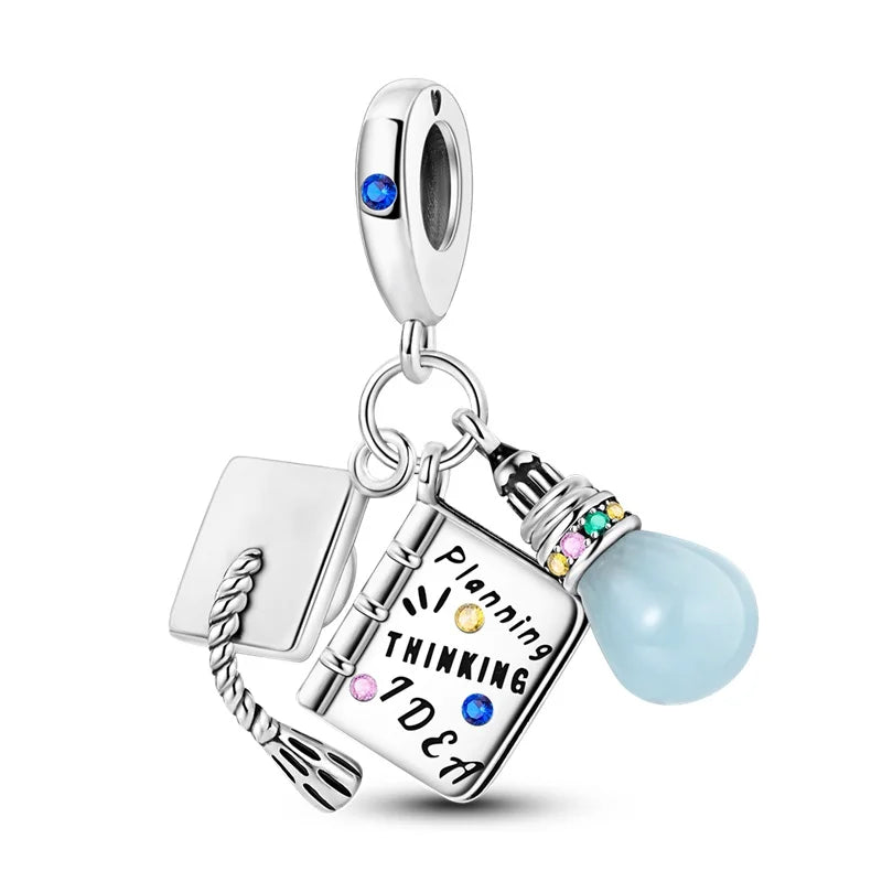 Silver Series Headphones Shoes Bike Charm Beads Fits Charm Bracelets Pendant