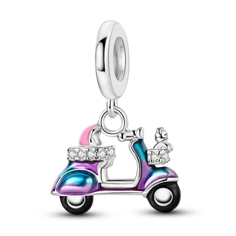 Silver Headphones Shoes Bike Charm Beads Fits Charm Bracelets Pendant