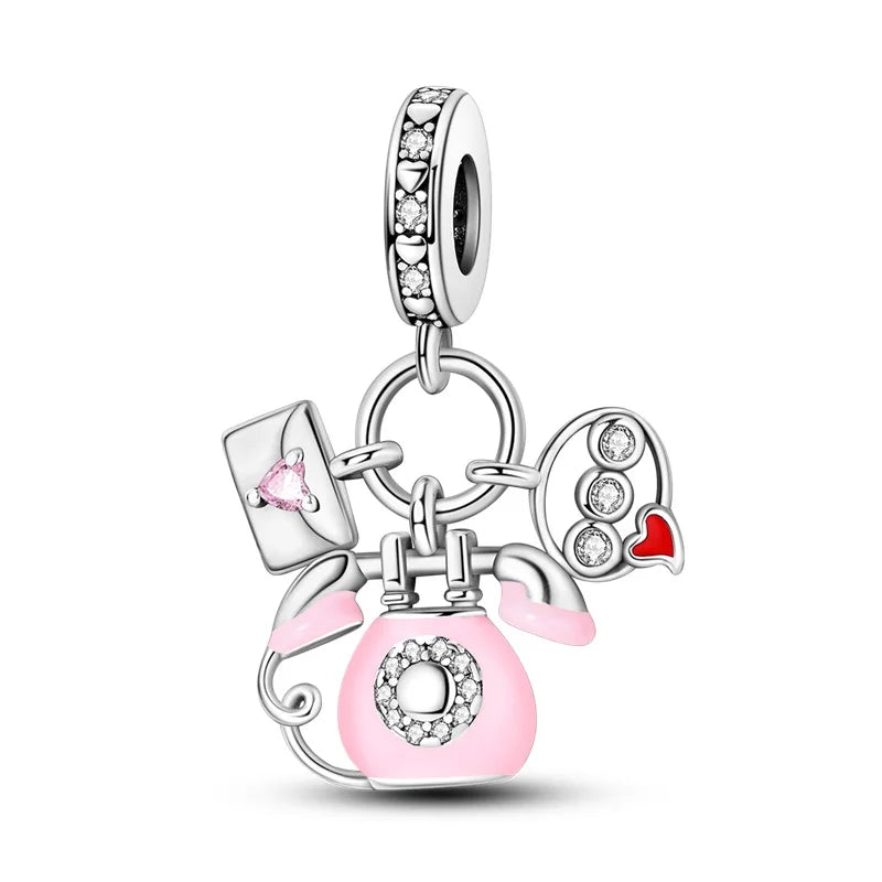 Silver Headphones Shoes Bike Charm Beads Fits Charm Bracelets Pendant