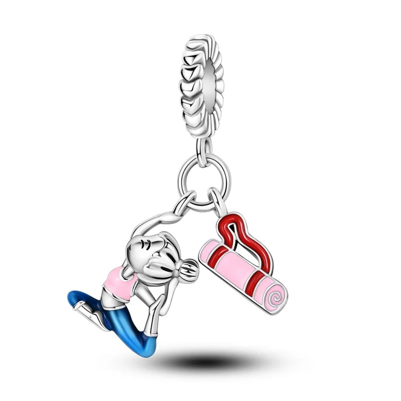 Silver Series Headphones Shoes Bike Charm Beads Fits Charm Bracelets Pendant