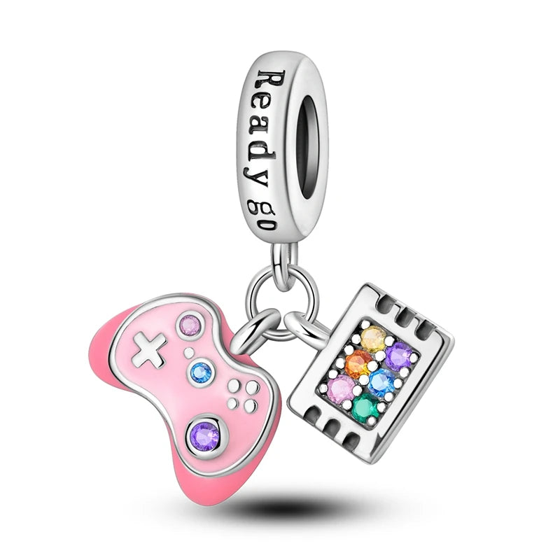 Silver Series Headphones Shoes Bike Charm Beads Fits Charm Bracelets Pendant